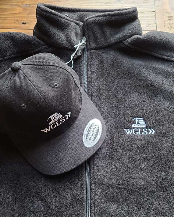 Custom embroidered WGLS shirt and hat